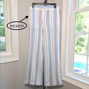 Tommy Bahama Linen Blend Easy Pool Beach Pants Pockets - Women’s 4